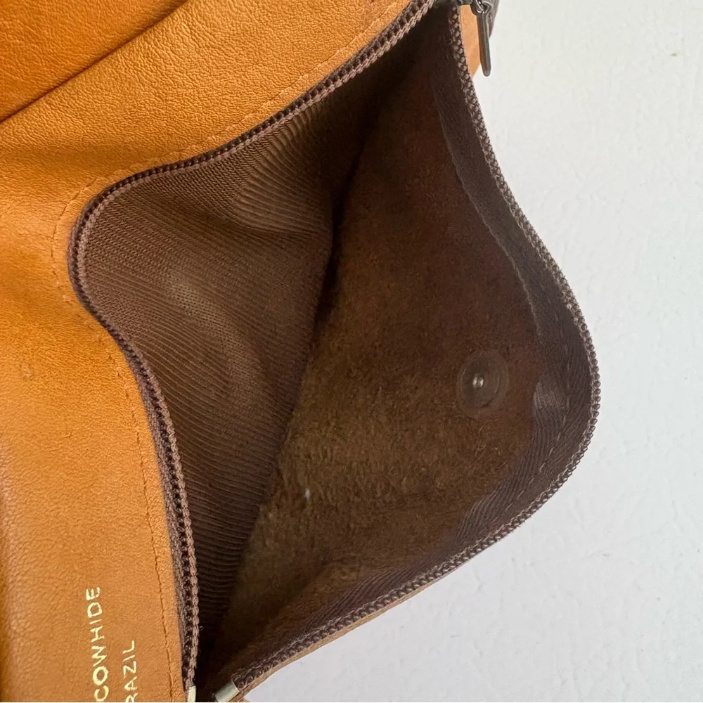 Mundi Clutch Wallet Nappa Cowhide Brazil Tan Brown Leather Womens Tan Stained